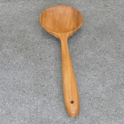 Holzkelle, rund, aus Teakholz, 26 cm L 